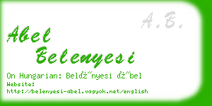 abel belenyesi business card